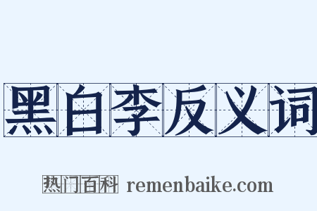 黑白李反义词是什么意思的图片